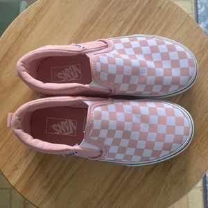 Pink checkered Vans girls size 13